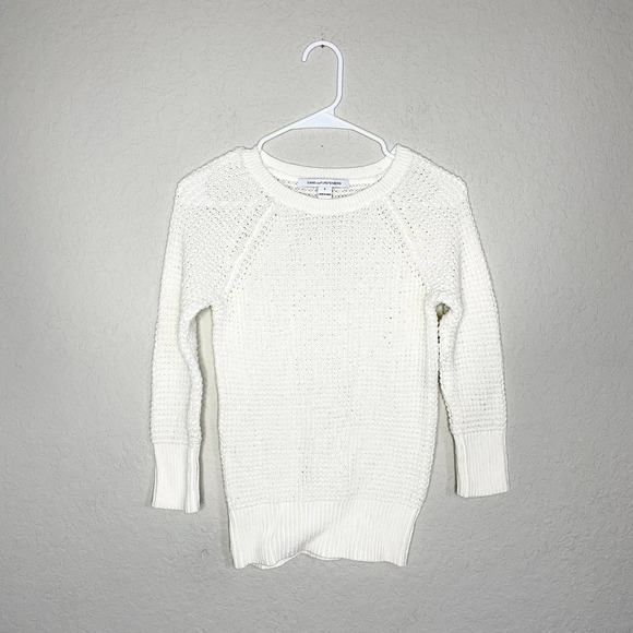 Diane Von Furstenberg DVF Waffle Knit Pullover White Small - Picture 3 of 6